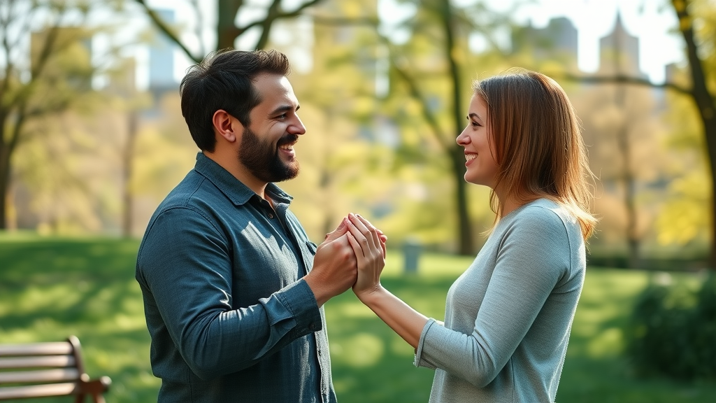 happy couple after relationship counseling brooklyn smiling park city skyline renewed closeness