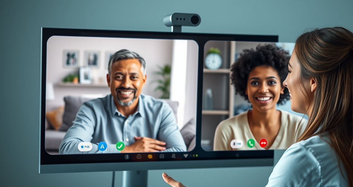 Professional therapist leading a virtual telehealth session with a couple - telehealth couples counseling options in NY State