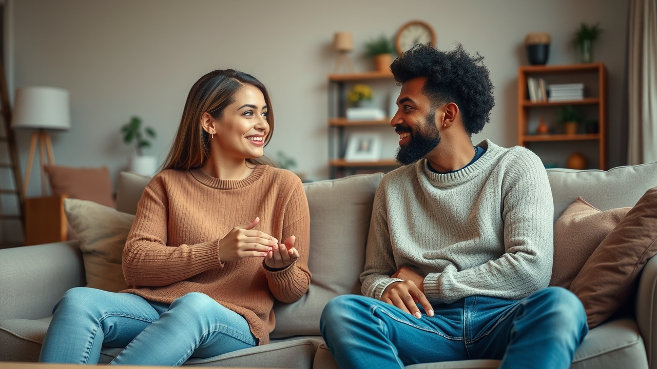 Couple practicing active listening together – couples therapy technique to improve communication